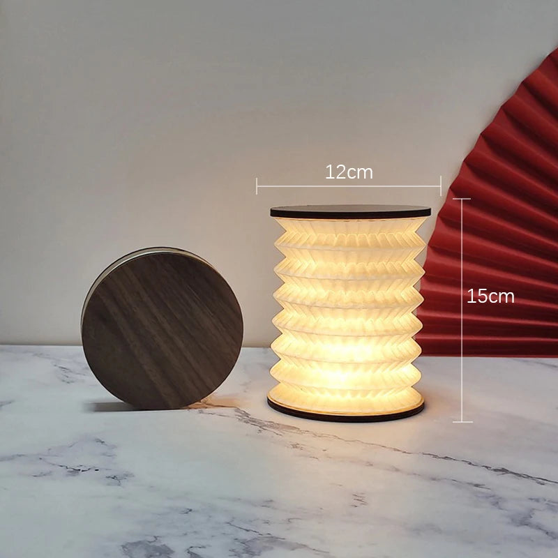Japanese-Style Foldable LED Lantern – Creative Rechargeable Table Lamp