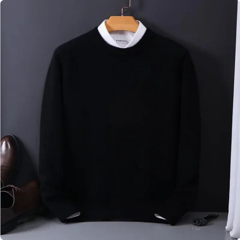 Men’s Cashmere Knit Sweater – Korean Style Oversized Pullover