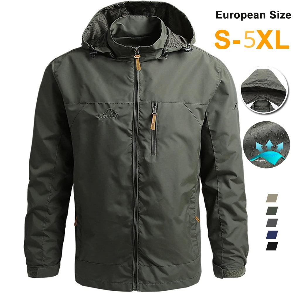 Men’s Tactical Windbreaker Jacket – Waterproof, Lightweight & Hooded