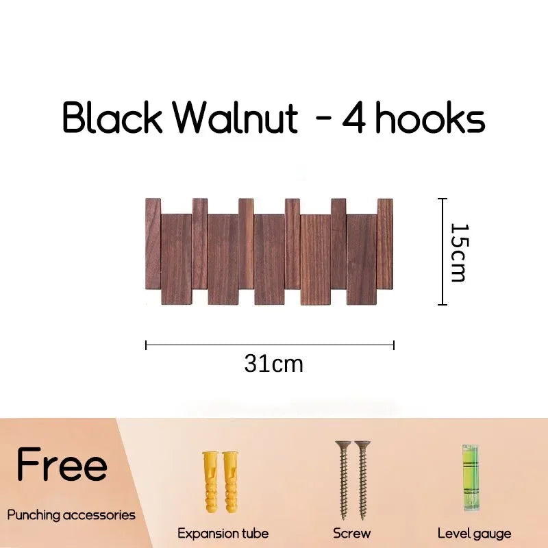Wall-mounted Solid Wood Coat Rack