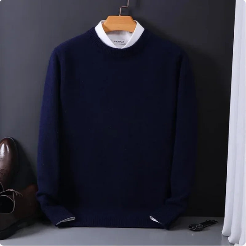 Men’s Cashmere Knit Sweater – Korean Style Oversized Pullover