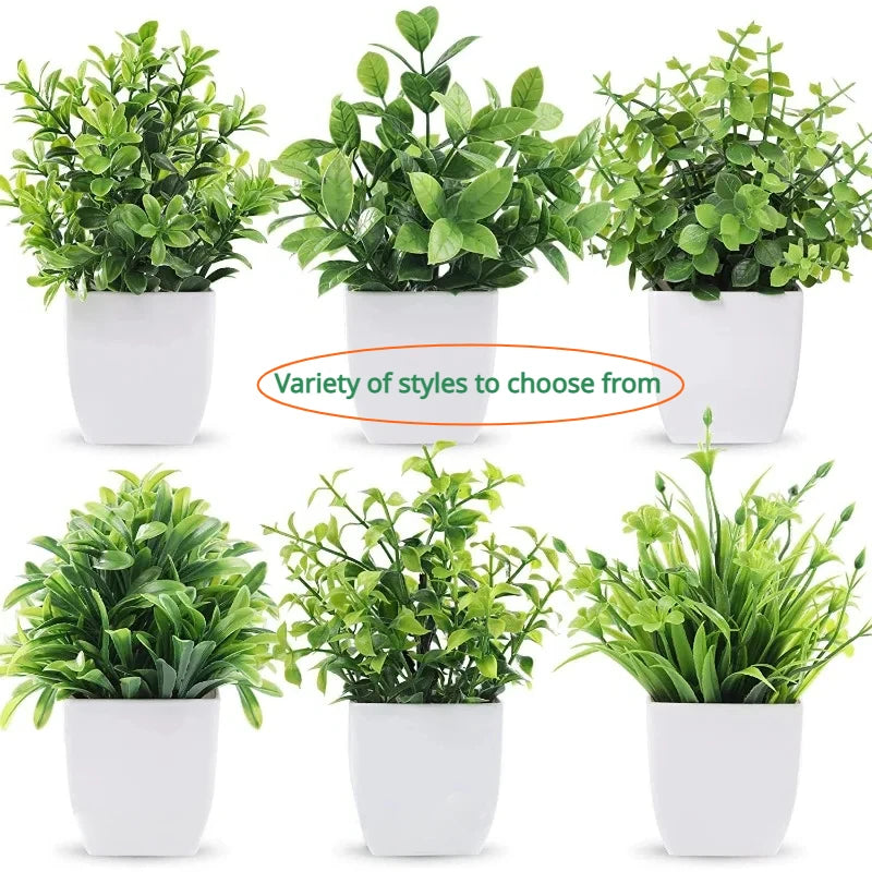 Artificial Green Bonsai – Eucalyptus Fake Potted Plant for Home, Office, or Garden Decoration