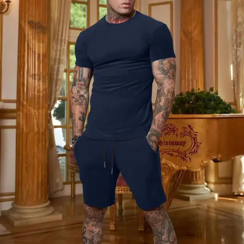 2025 Men’s Breathable Sportswear Set – Quick-Dry T-shirt & Shorts