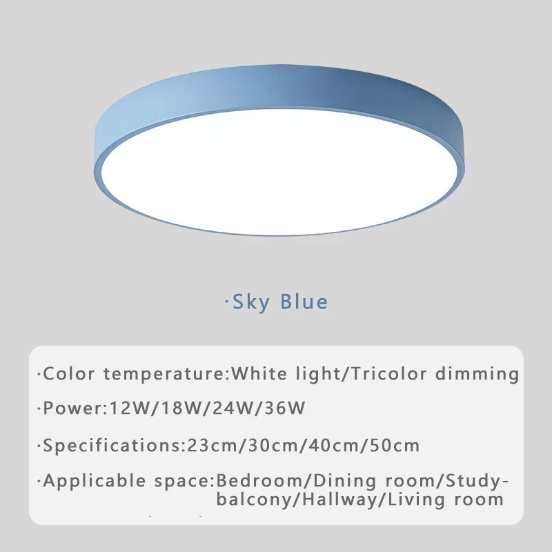 Macaron LED Ceiling Light – Nordic Minimalist Ultra-Thin Design