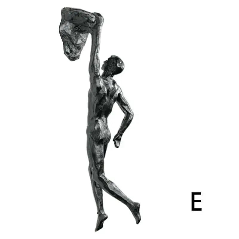 Athlete Rock Climbing Man Resin Wall Sculpture