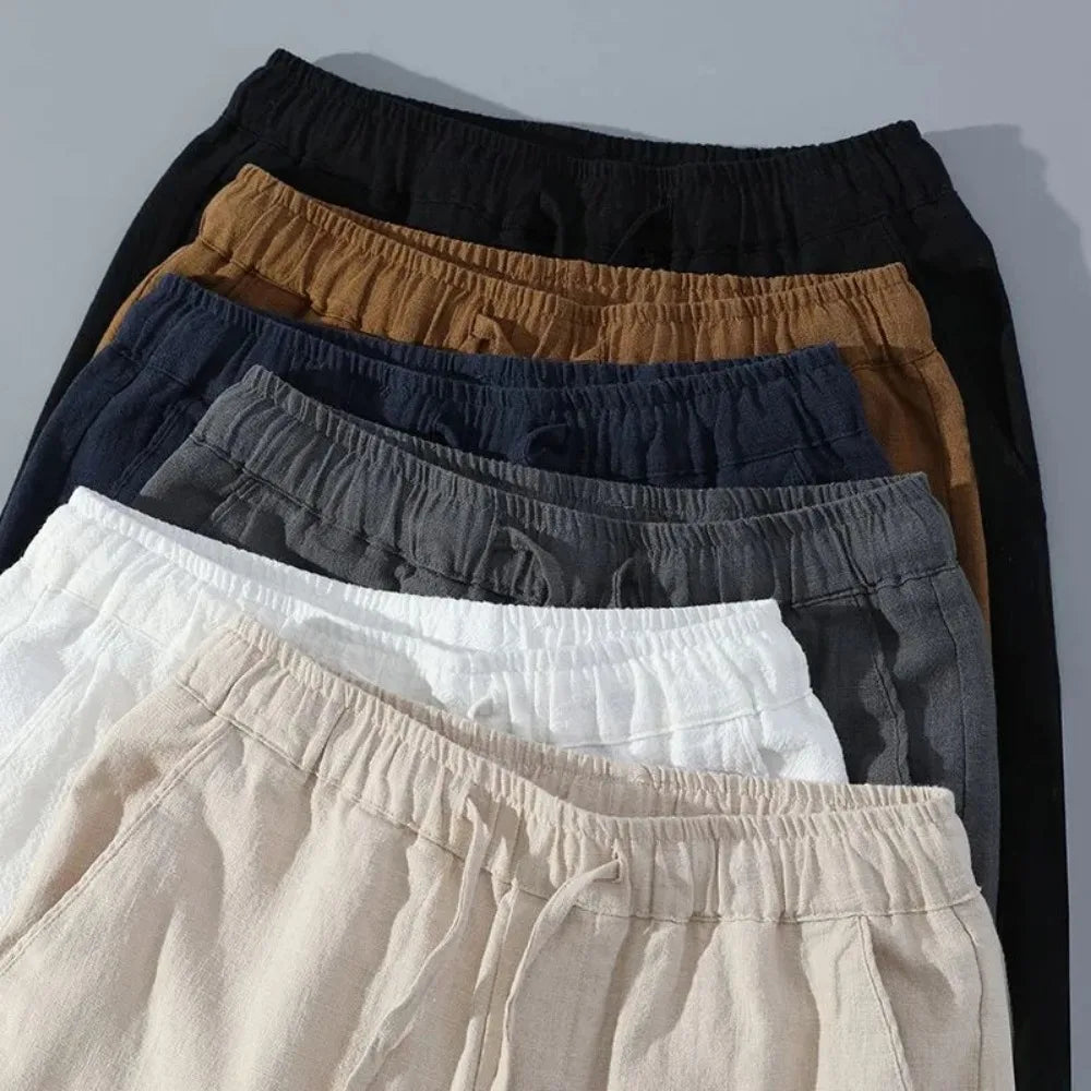 Men’s Cotton Linen Casual Shorts – Breathable Summer Beachwear