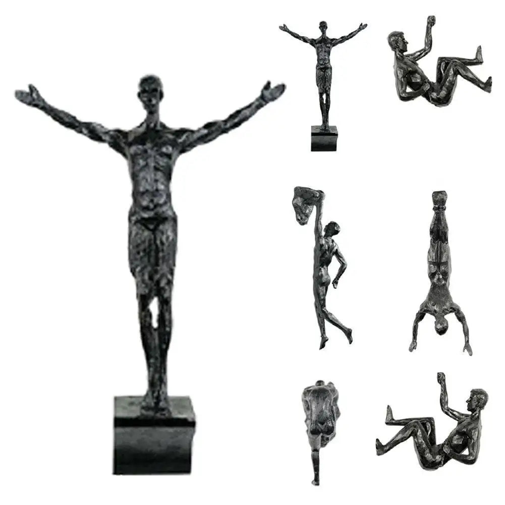 Athlete Rock Climbing Man Resin Wall Sculpture