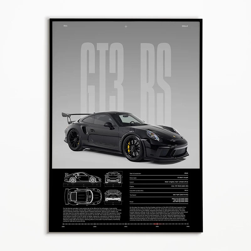 Black & White Classic Cars Poster – Vintage Canvas Wall Art