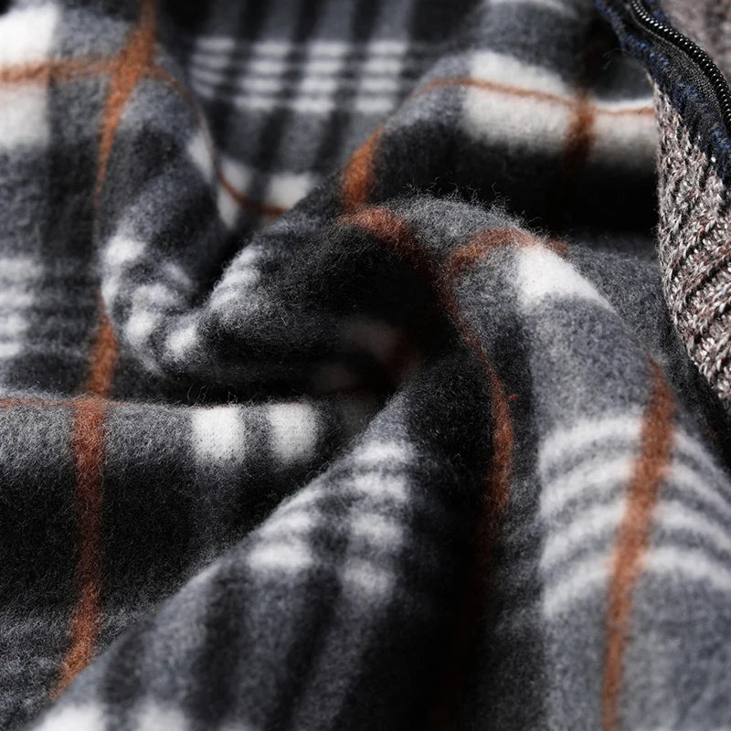 Men’s Warm Knitted Fleece Cardigan – Luxury Full-Zip Winter Sweater Jacket