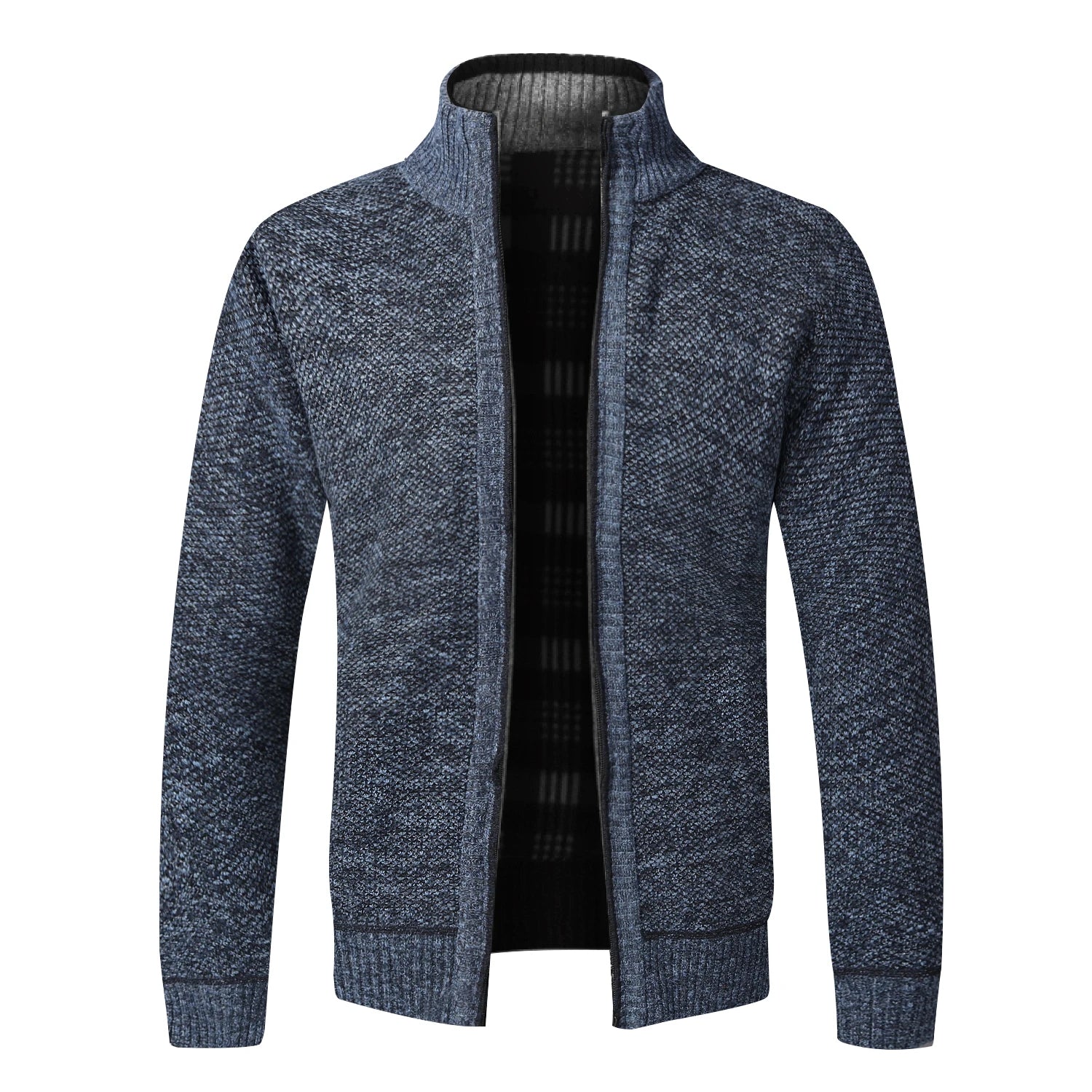Men’s Warm Knitted Fleece Cardigan – Luxury Full-Zip Winter Sweater Jacket