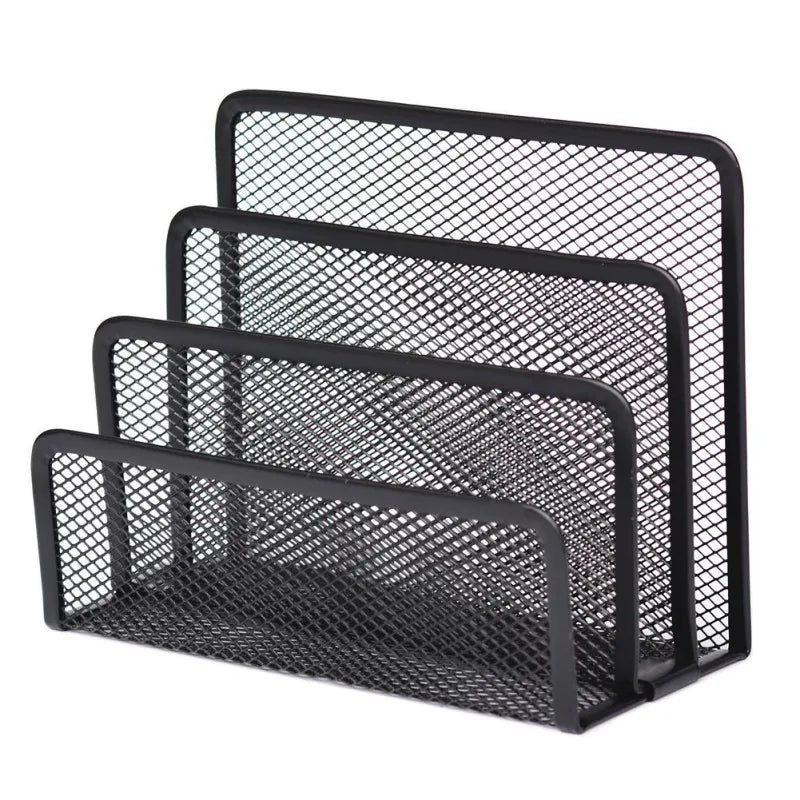 3-Layer Black Metal Desk Organizer