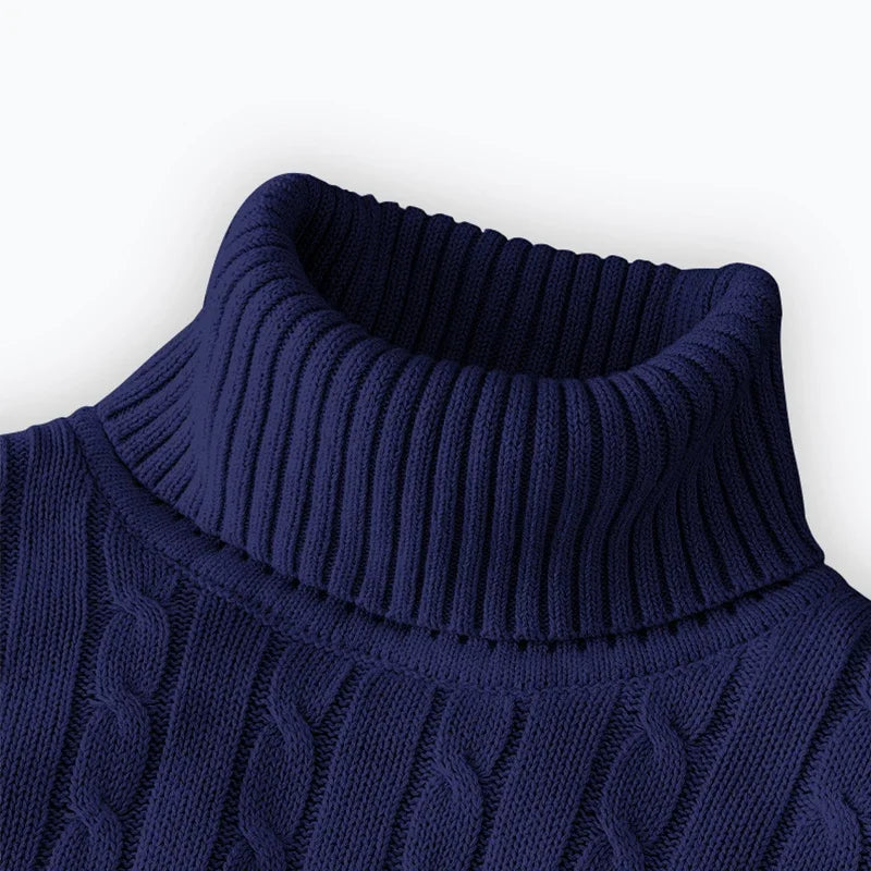 Men’s High Neck Knitted Sweater – Warm, Soft & Stylish Winter Turtleneck Pullover