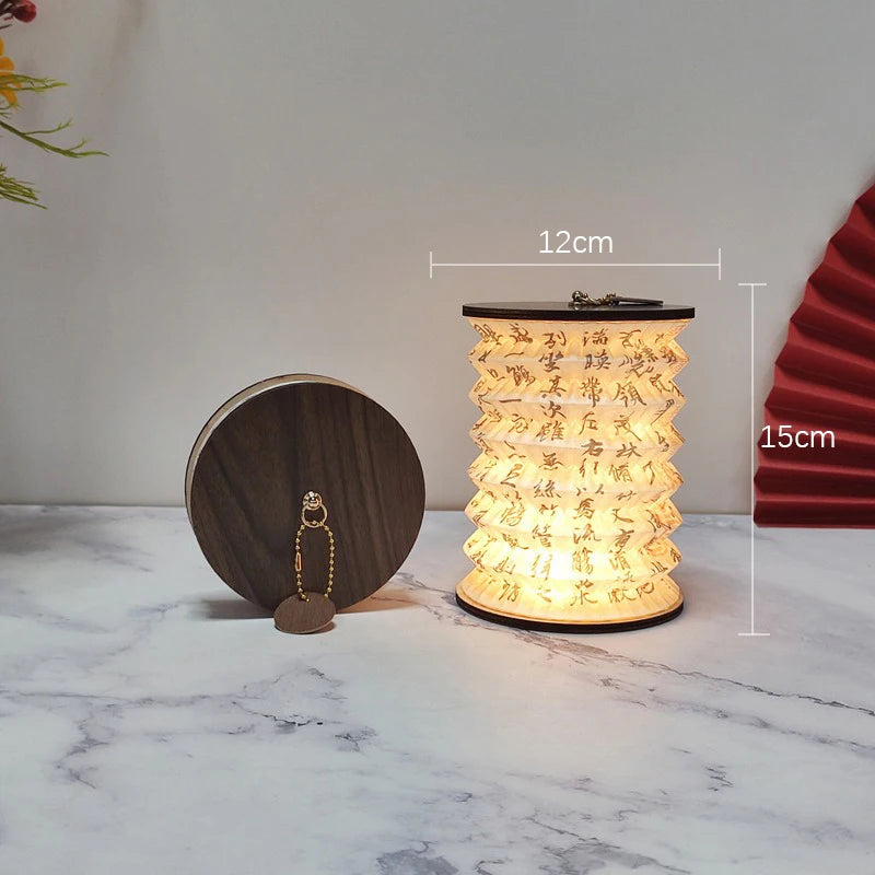 Japanese-Style Foldable LED Lantern – Creative Rechargeable Table Lamp