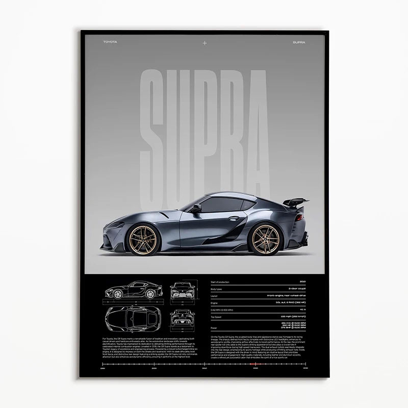 Black & White Classic Cars Poster – Vintage Canvas Wall Art